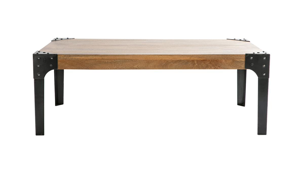 Tavolino di stile industriale in metallo e legno MADISON