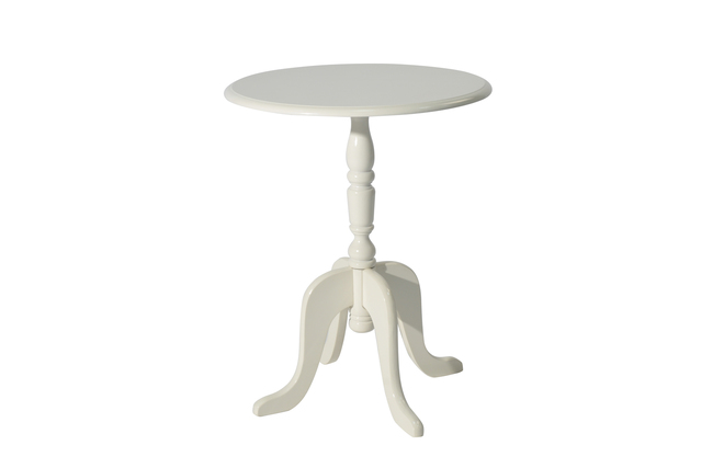 Tavolino gueridon tondo LUISA � colore bianco