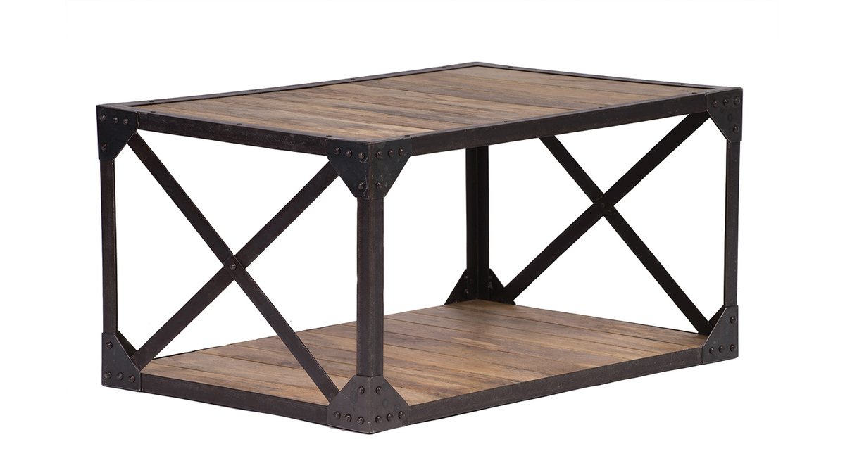 Tavolino industriale in legno e metallo ATELIER