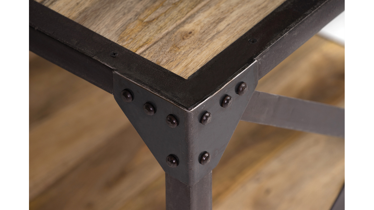 Tavolino industriale in legno e metallo ATELIER