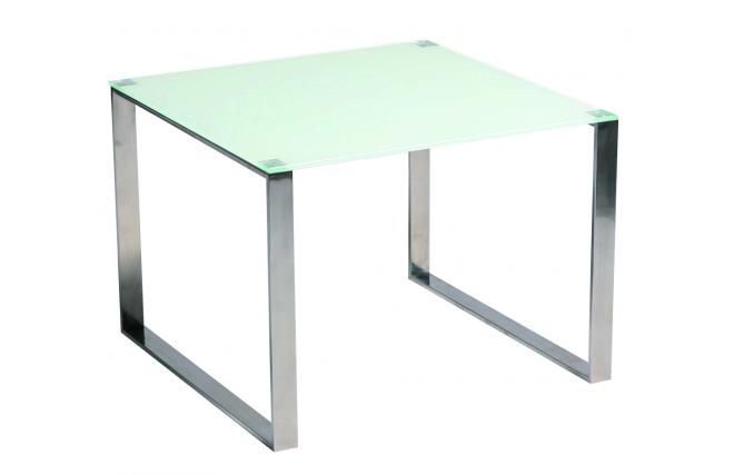 Tavolino moderno INOLA inox e vetro temperato 