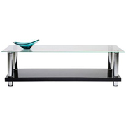 Tavolino  NEW TELMA nero laccato � ripiano in vetro temprato  image pub1