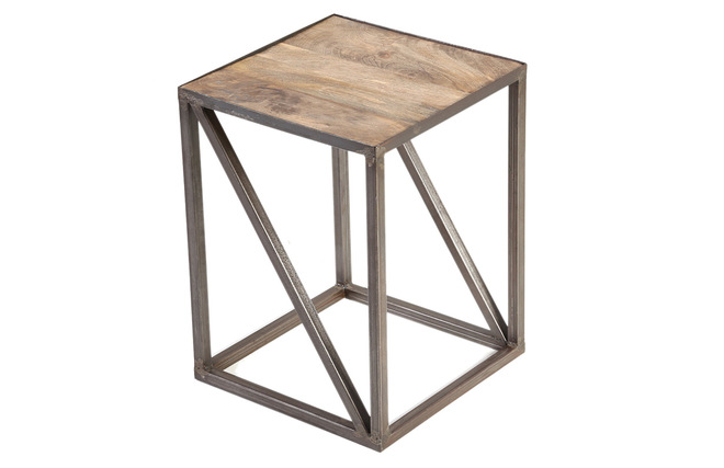 Tavolino stile industriale in legno e metallo ATELIER