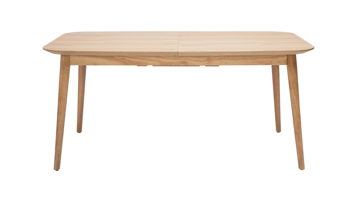 Tavolo allungabile con allunghe integrate rettangolare in legno chiaro rovere L160-210 cm ANK
