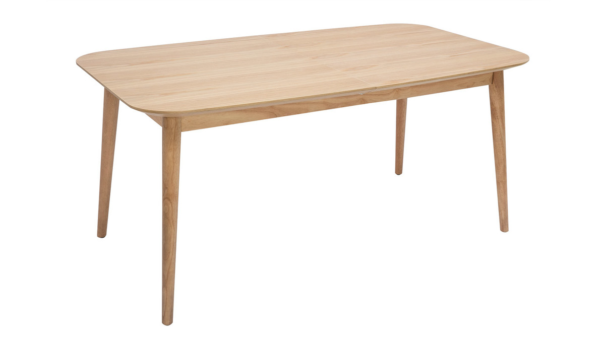 Tavolo allungabile con allunghe integrate rettangolare in legno chiaro rovere L160-210 cm ANK