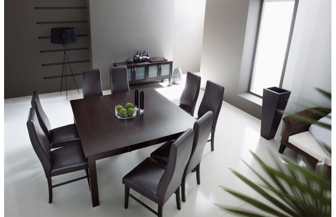 Tavolo allungabile JADON in rovere - colore wenge
