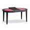 Tavolo allungabile rosso SARA - quercia colore wenge - piano in vestro rosso