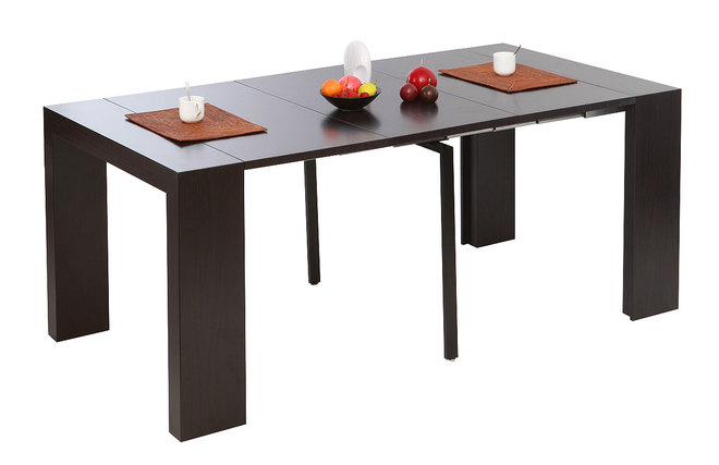 Tavolo console allungabile colore cioccolato CALEB