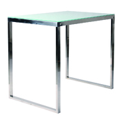 Tavolo da bar INOLA rettangolare 120cm inox e vetro temperato  image pub1