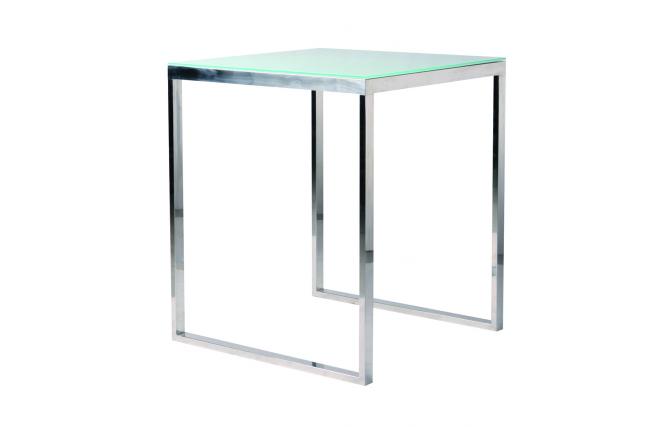 Tavolo da bar quadrato INOLA 90 cm inox e vetro temperato 