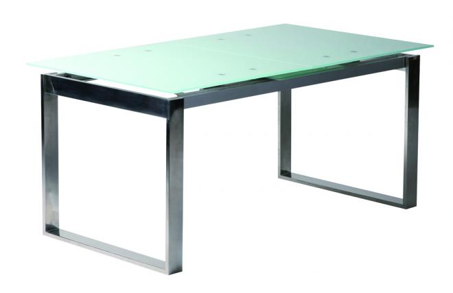 Tavolo da cucina / sala da pranzo INOLA con prolunghe inox e vetro temperato Inola