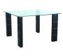Tavolo da cucina / sala da pranzo quadrato in PVC e piano in vetro temperato Abby