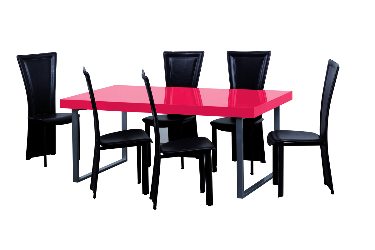 Tavolo da cucina / sala da pranzo rettangolare rosso Lea