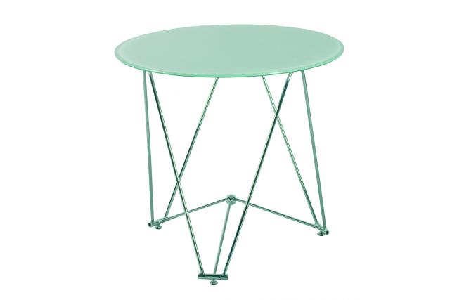 Tavolo da cucina / sala da pranzo rotondo JANIS 80cm acciaio e vetro temperato 