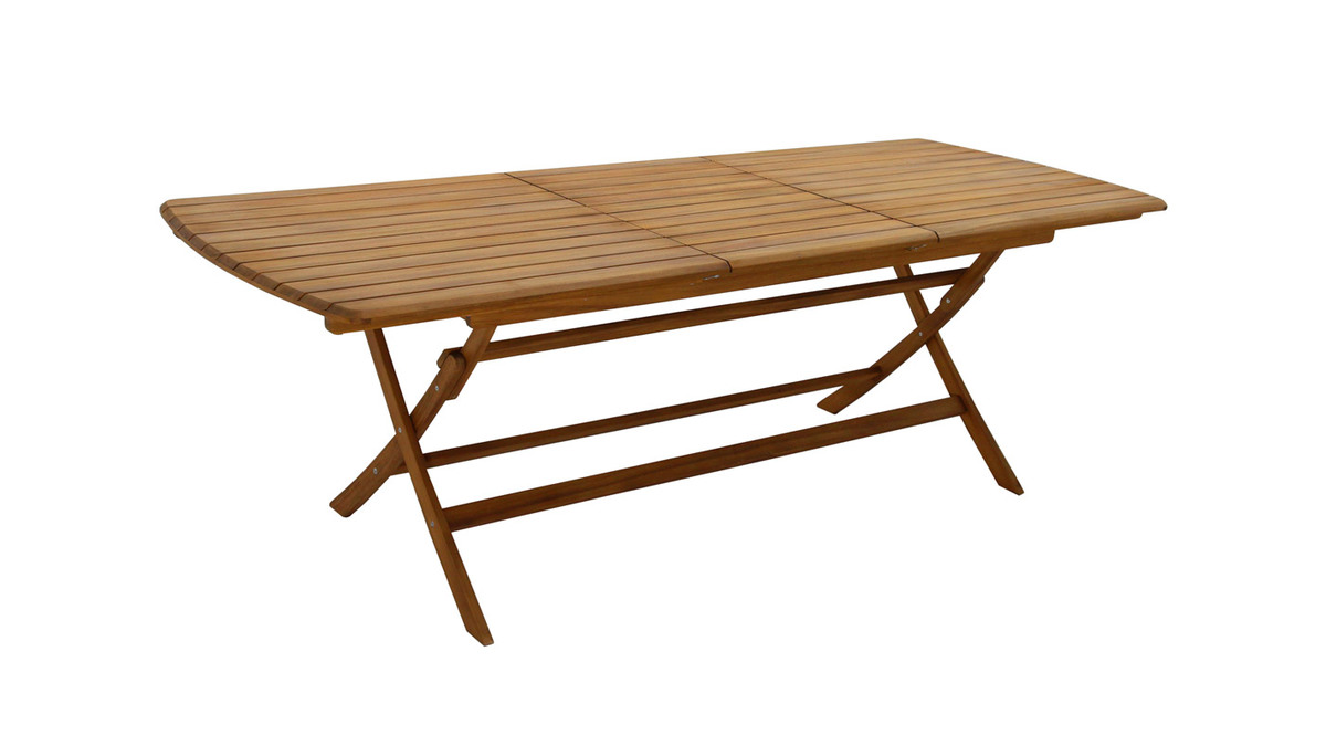 Tavolo da giardino allungabile allunghe integrate in legno massello L180-240 cm CANOPEE