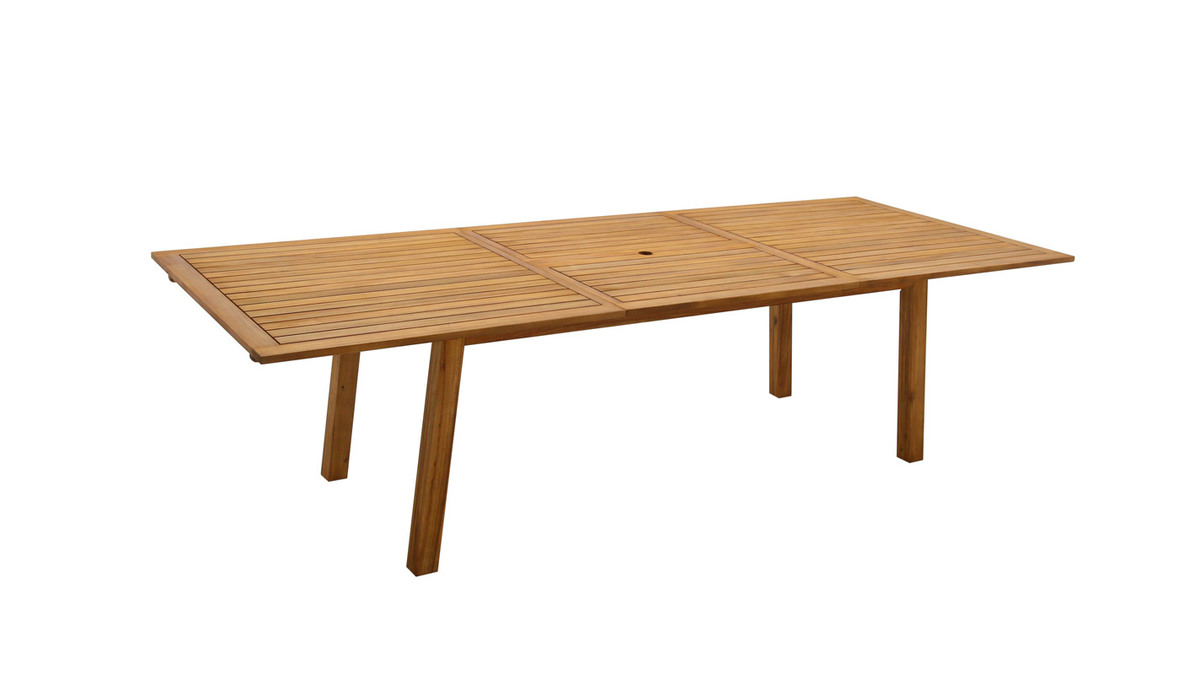 Tavolo da giardino allungabile allunghe integrate in legno massello L210-300 cm MAYEL