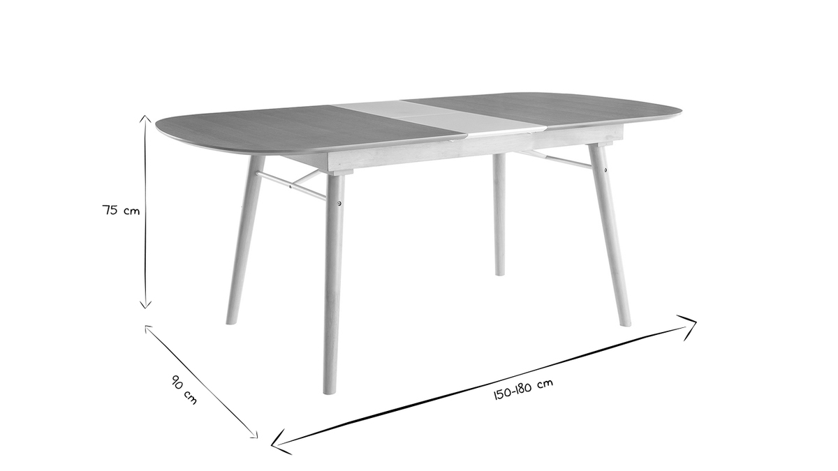 Tavolo da pranzo allungabile in legno chiaro L150-180 cm SHELDON