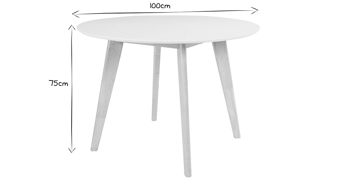 Tavolo da pranzo design rotondo D100 LEENA