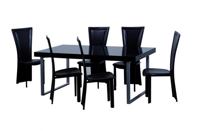 Tavolo da pranzo rettangolare laccato nero NEW YORK V2