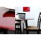 Tavolo Dalton Light Cappuccino - Piano in vetro rosso