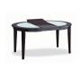 Tavolo rotondo allungabile SARA - rovere colore wenge - piano in vetro smerigliato