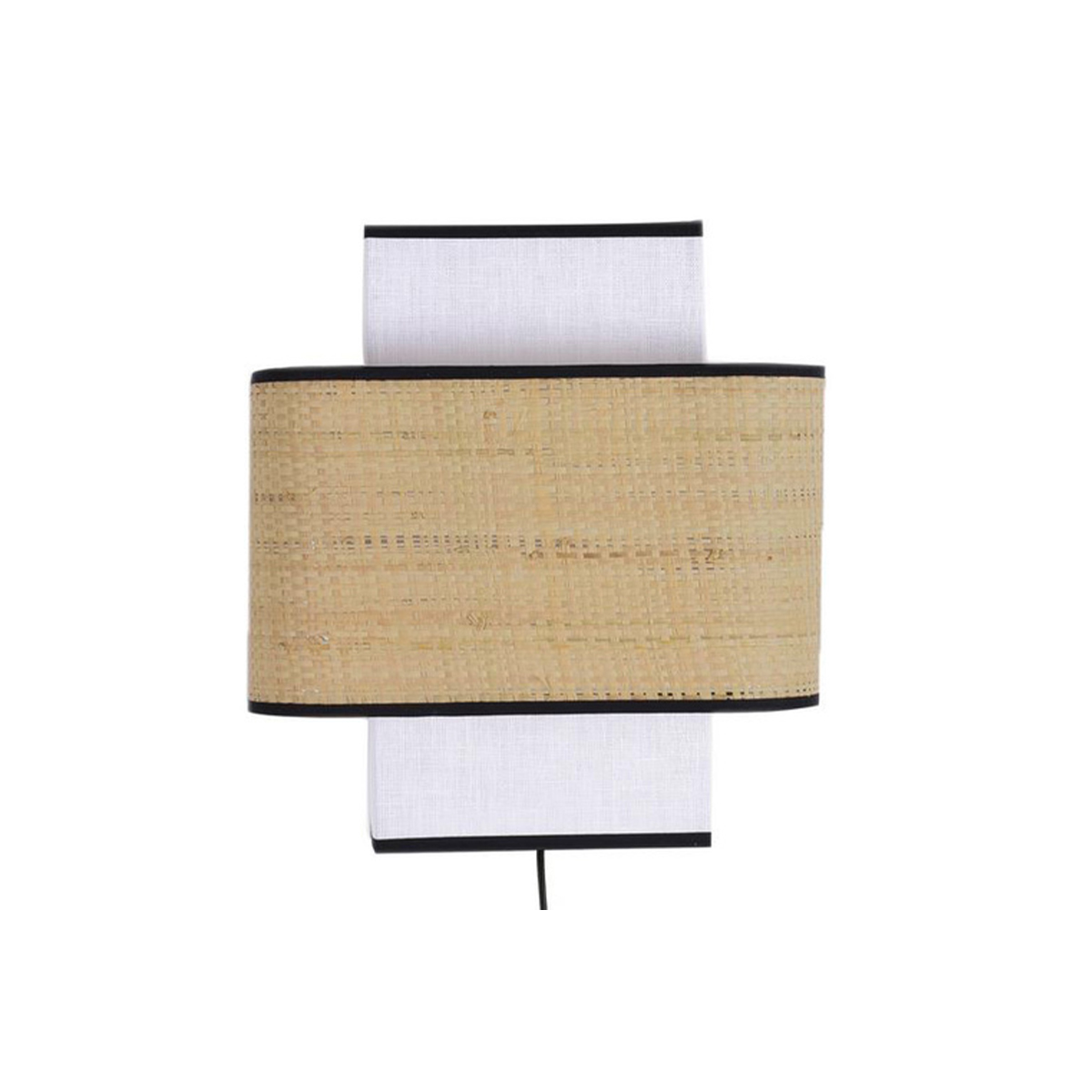 Applique a muro in lino bianco e fibra di rafia TERA