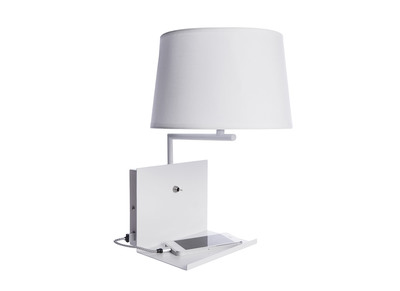 Applique da parete design con presa USB in metallo Bianco PLUG