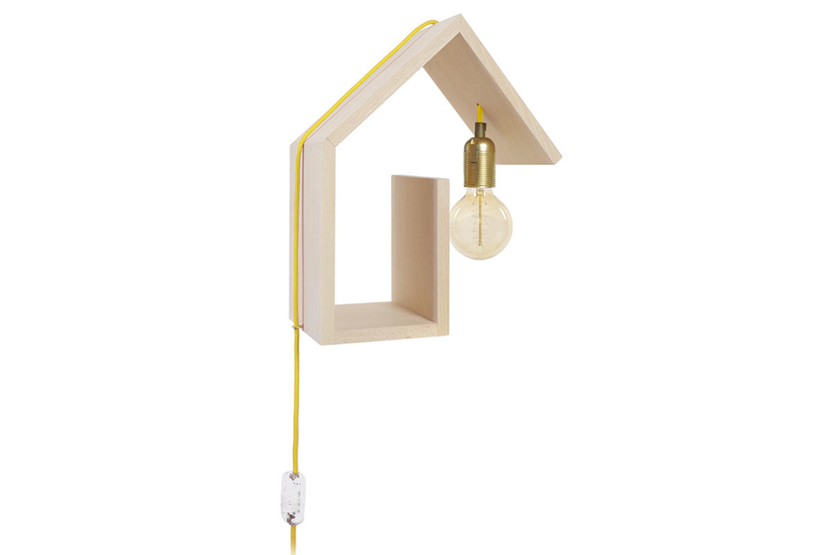 Applique da parete design fissaggio a destra cavo giallo HUT