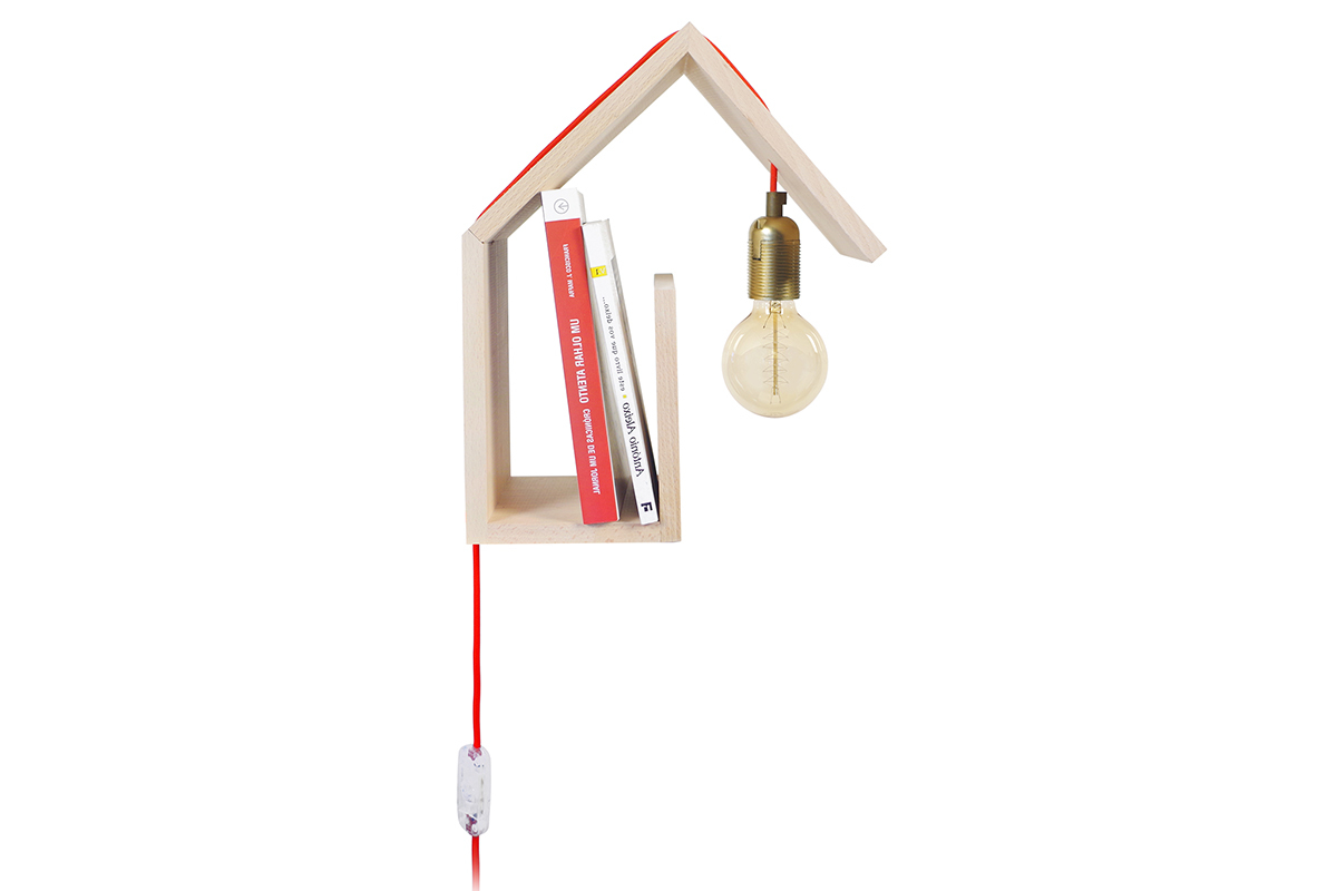 Applique da parete design fissaggio a destra cavo rosso HUT