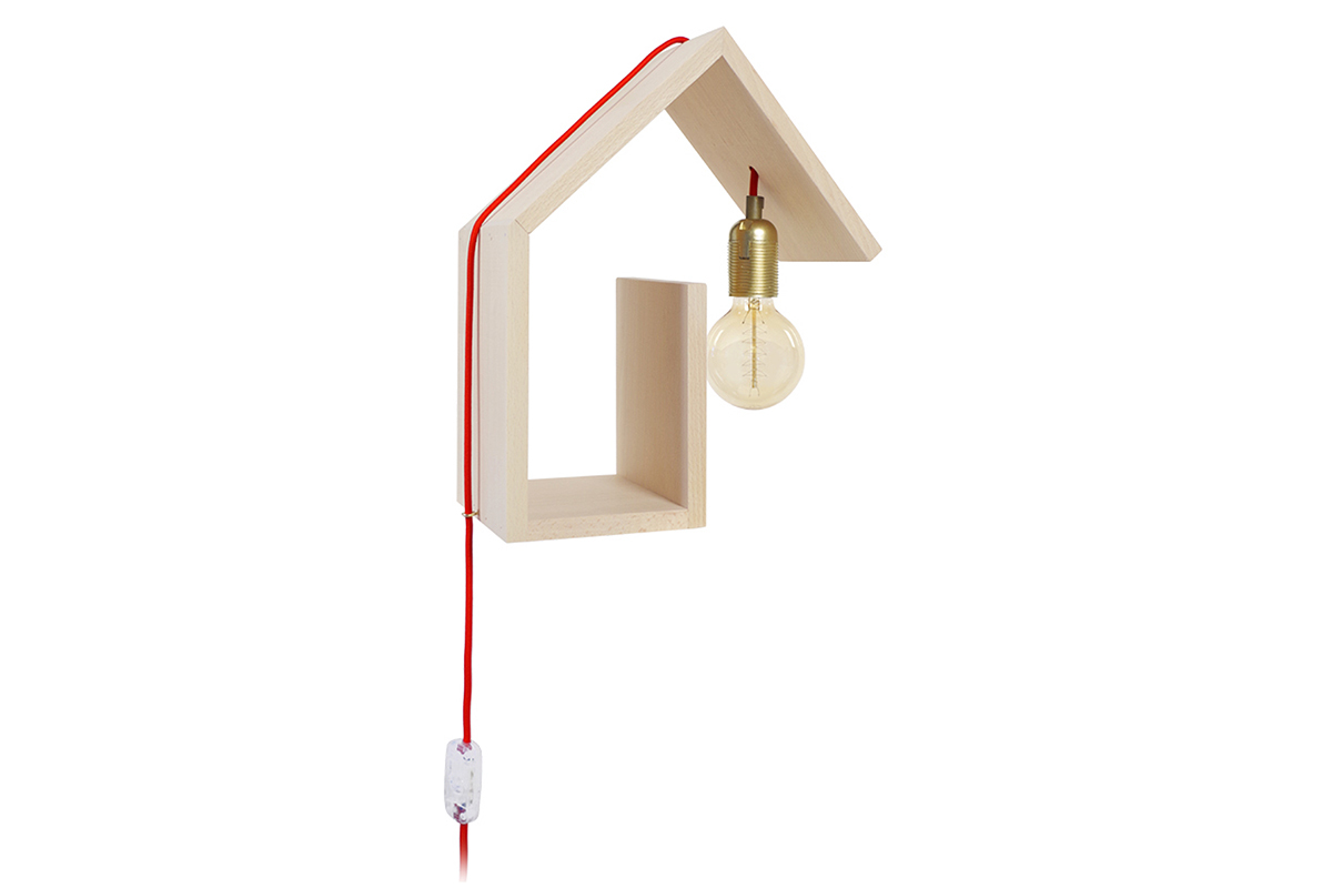 Applique da parete design fissaggio a destra cavo rosso HUT