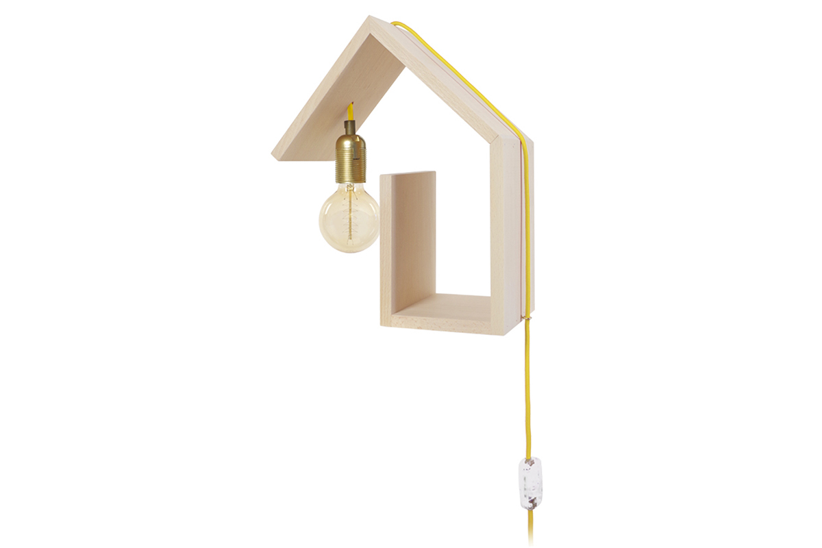 Applique da parete design fissaggio a sinistra cavo giallo HUT