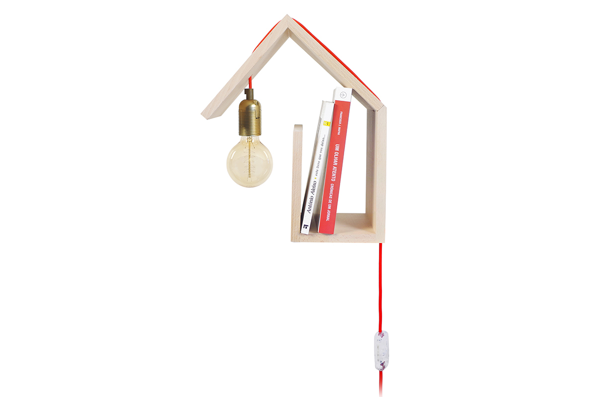 Applique da parete design fissaggio a sinistra cavo rosso HUT