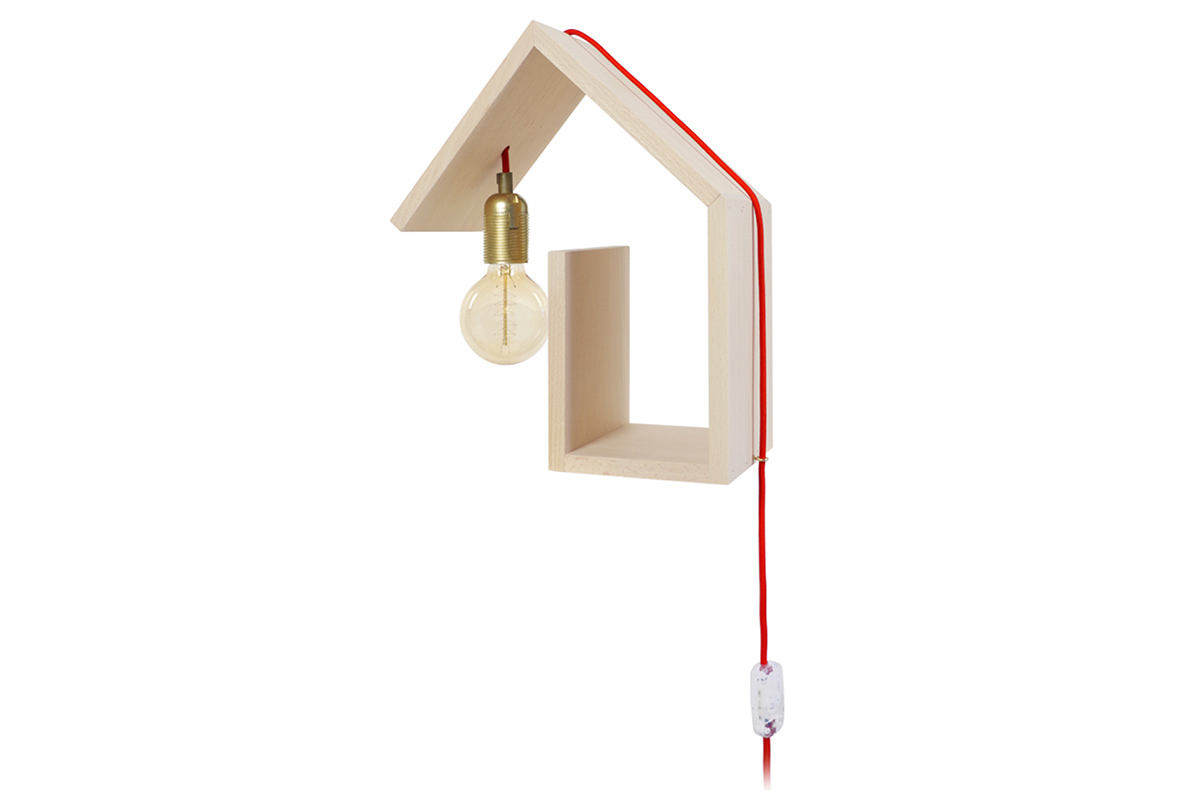 Applique da parete design fissaggio a sinistra cavo rosso HUT