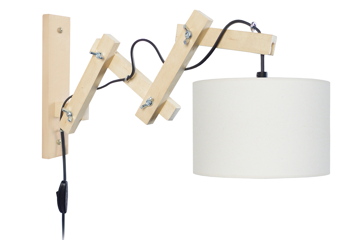Applique da parete design snodata in legno ARMS
