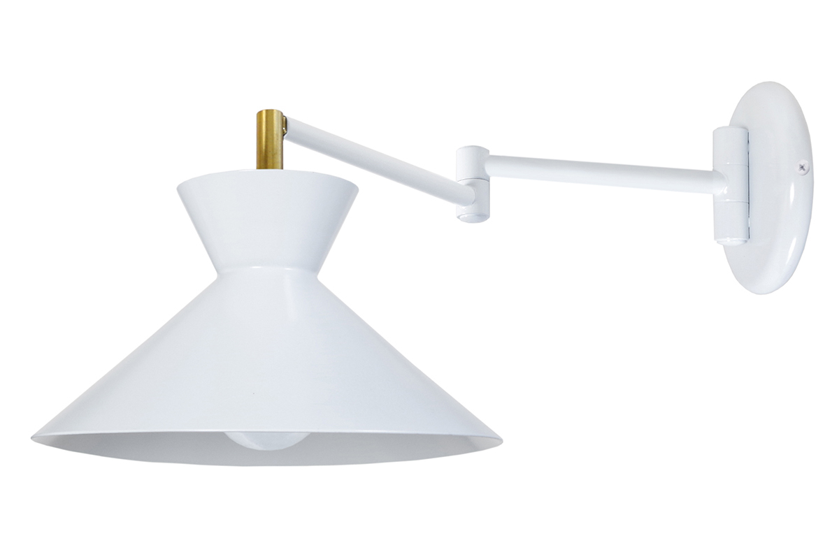 Applique da parete snodata design Bianco LEEDS