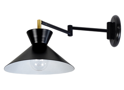 Applique da parete snodata design Nero LEEDS