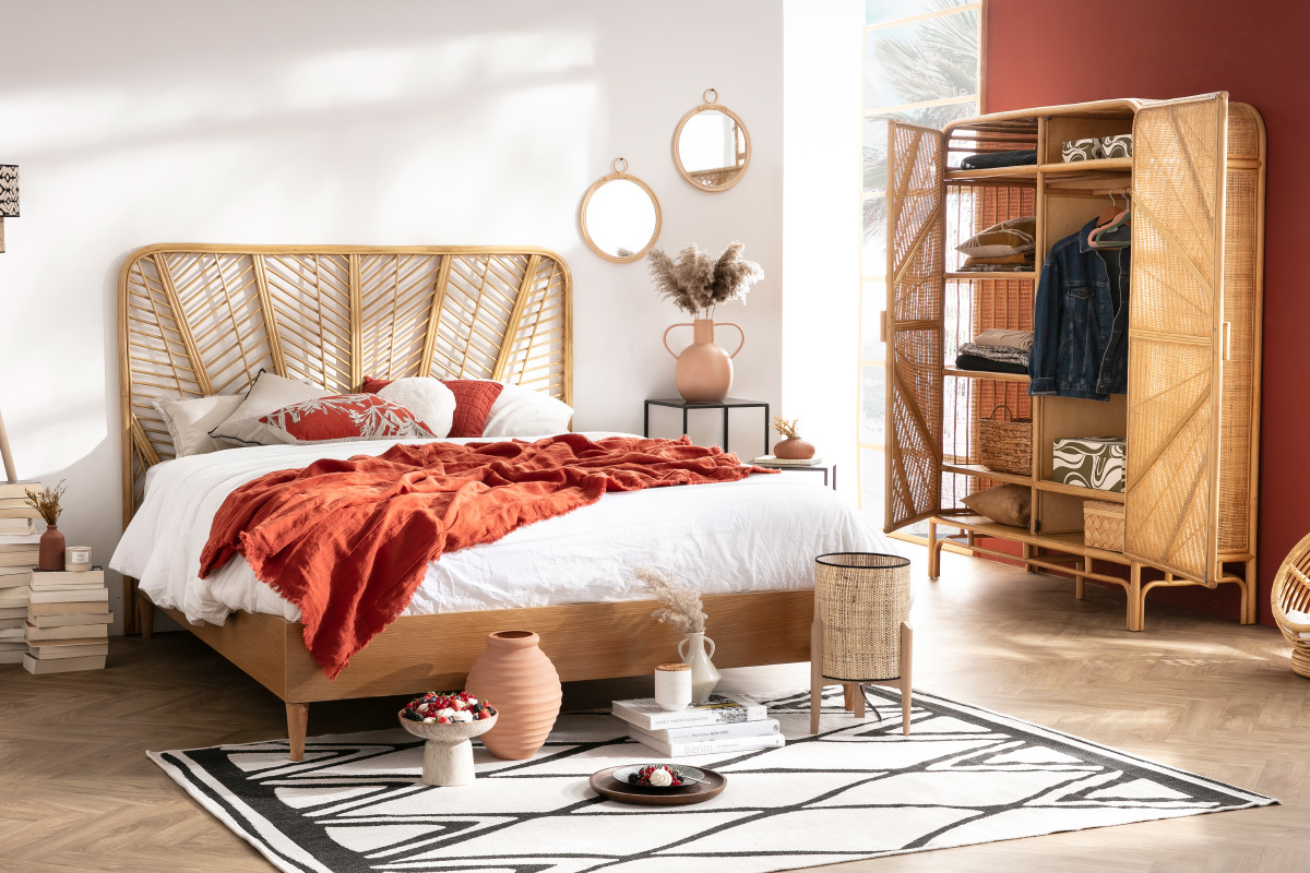 Armadio 2 ante in rattan L140 cm GALON