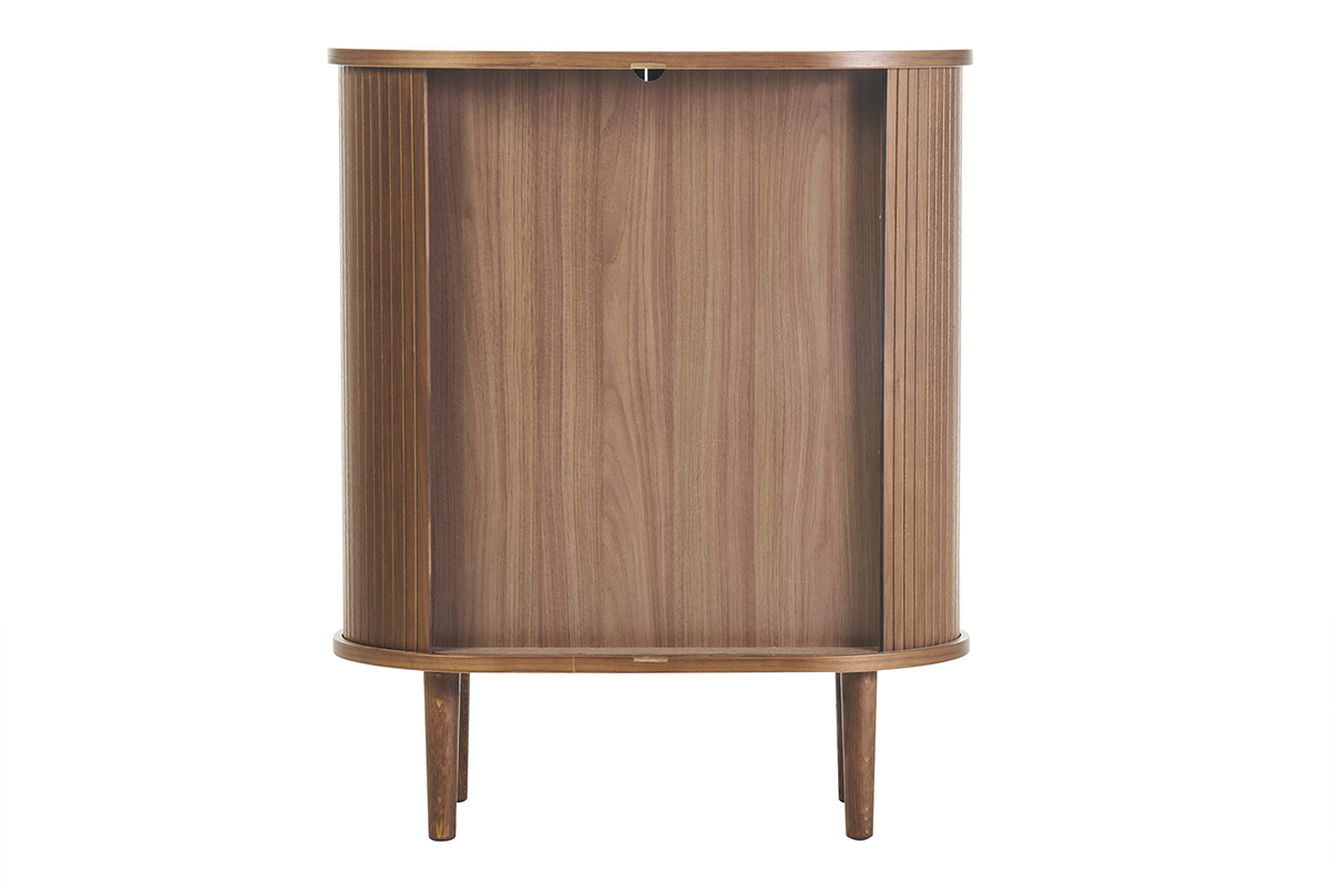 Armadio alto vintage con ante scorrevoli in legno scuro noce L70 cm EPIC
