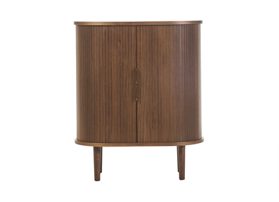 Armadio alto vintage con ante scorrevoli in legno scuro noce L70 cm EPIC