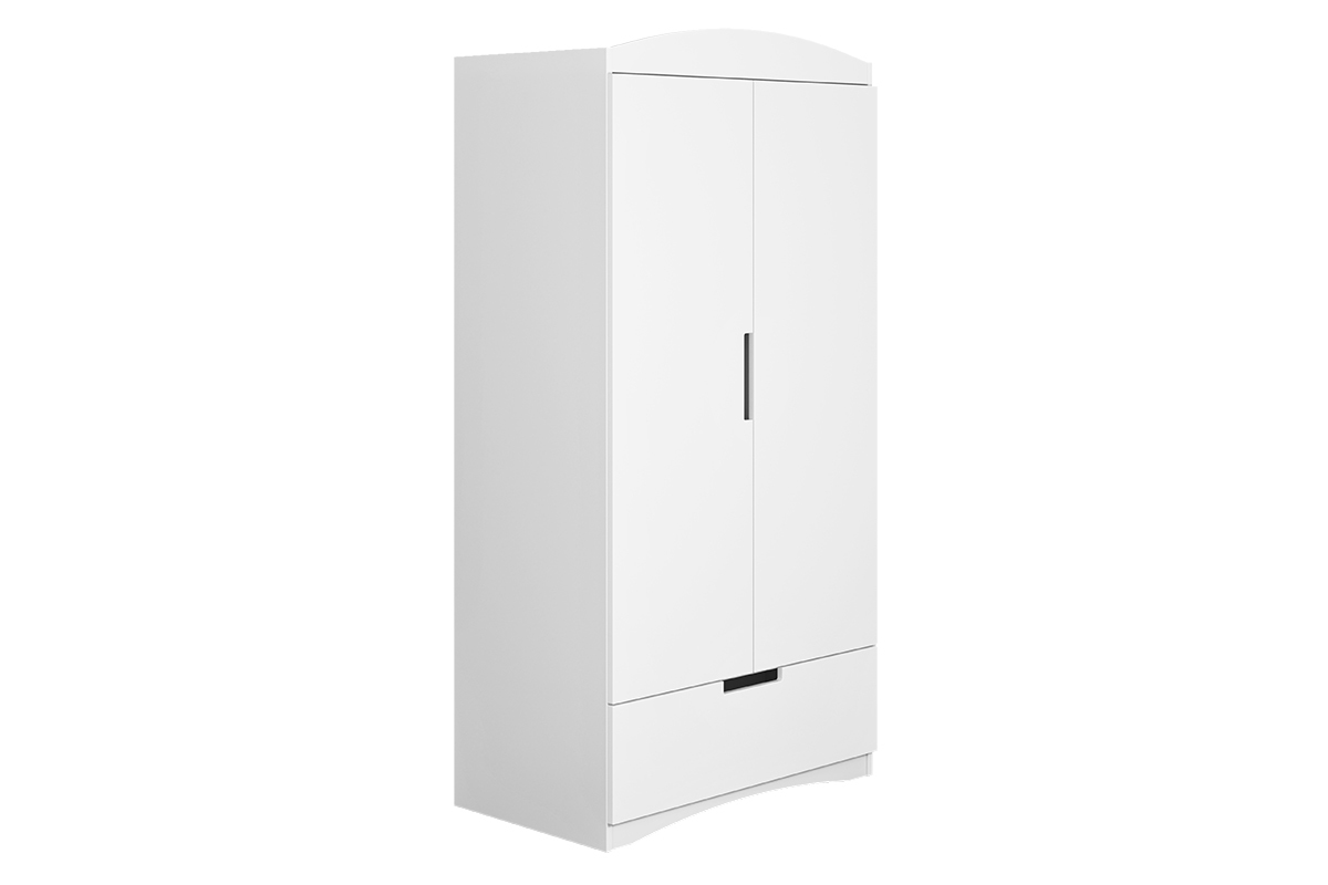 Armadio bianco con appendiabiti e ripiani ANTONIN