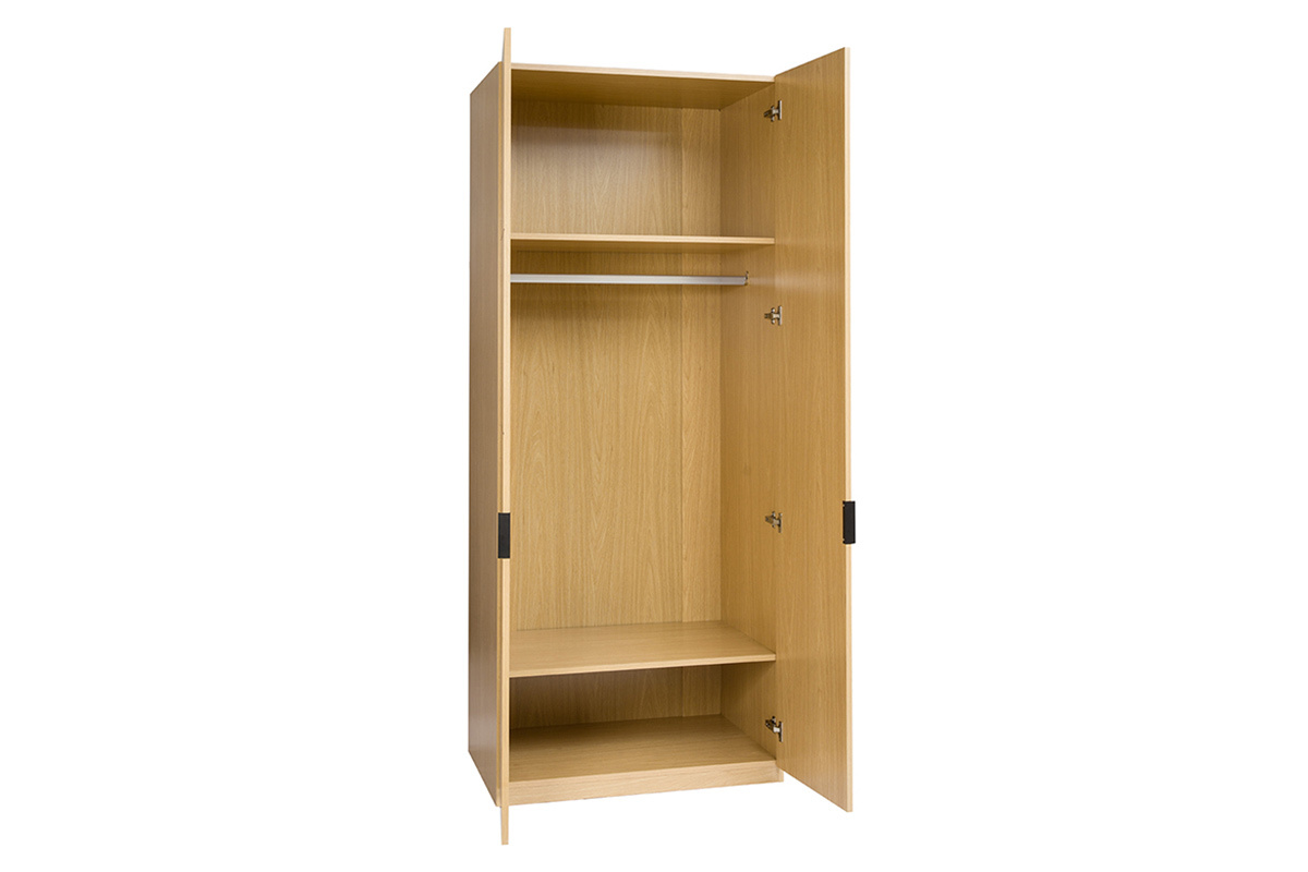 Armadio con appendiabiti in finitura legno di quercia L90 cm GARENCE