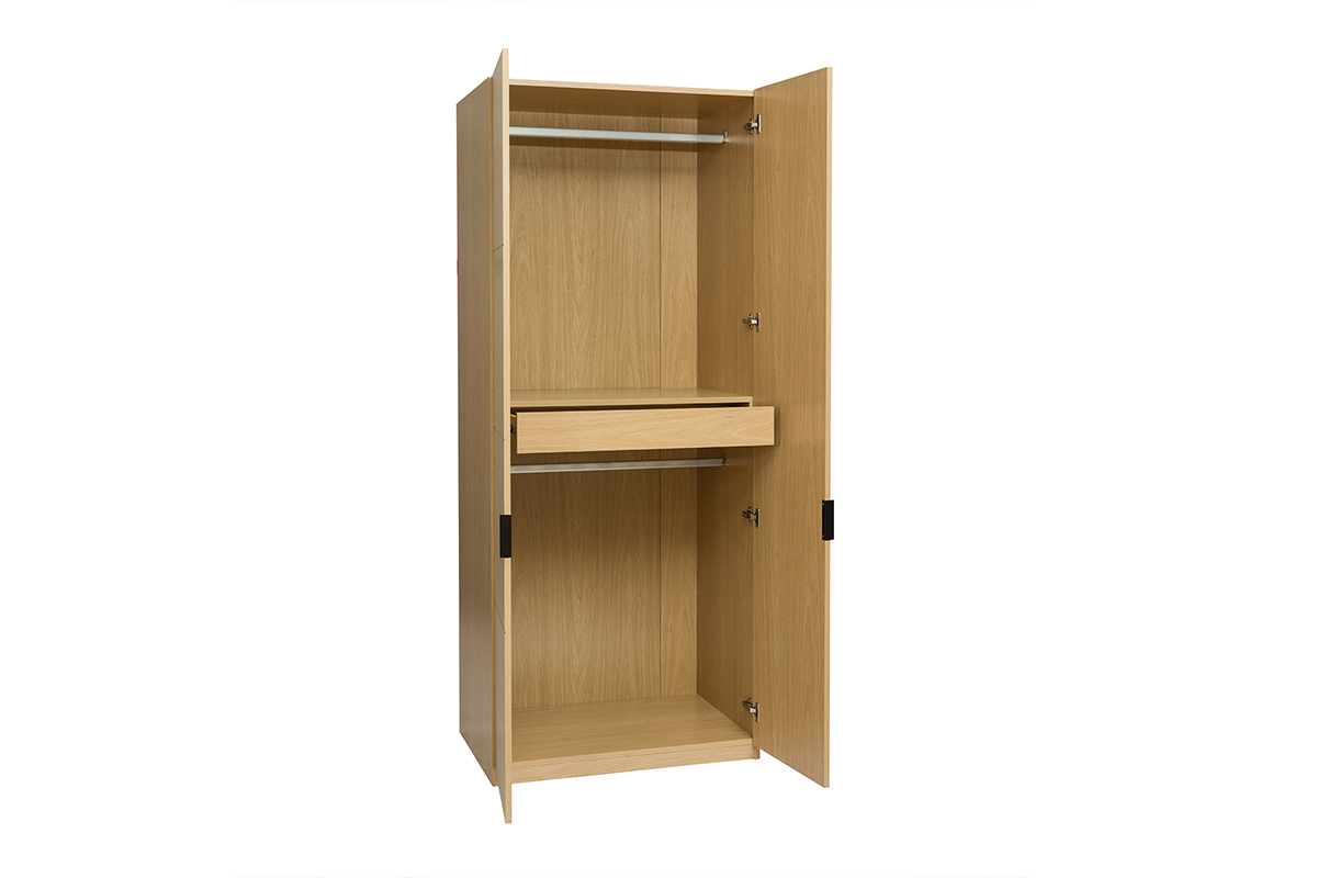 Armadio con appendiabiti in finitura legno quercia L90 cm GARENCE