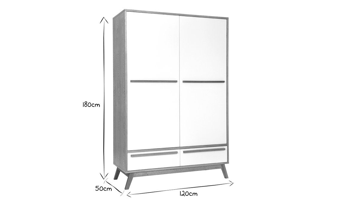 Armadio due ante design scandinavo HELIA