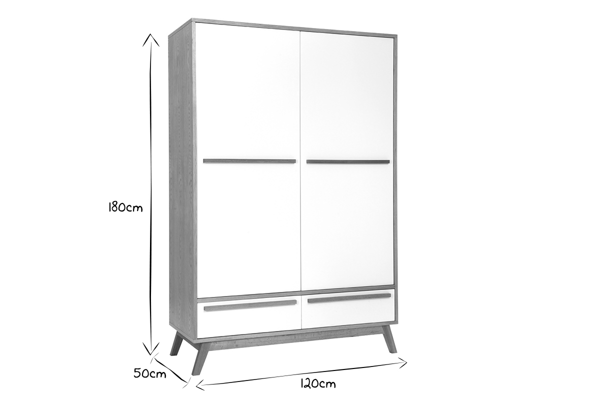 Armadio due ante design scandinavo HELIA