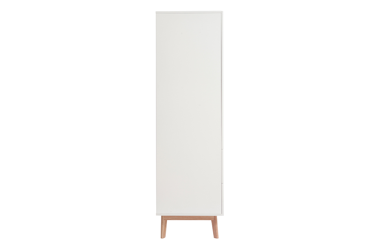 Armadio guardaroba scandinavo bianco e legno chiaro KELMA