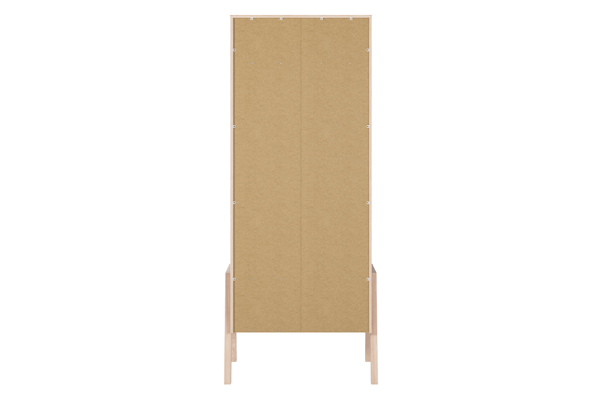 Armadio/guardaroba scandinavo legno chiaro e bianco KELMA