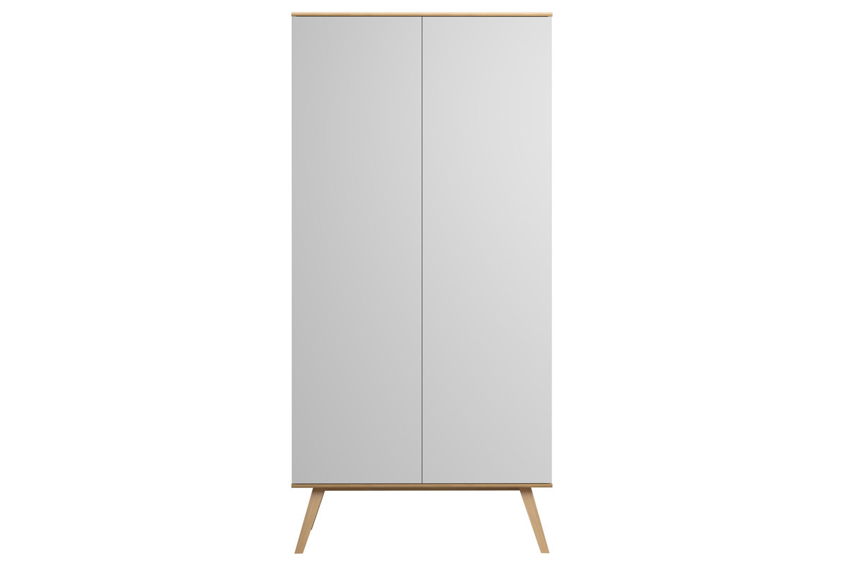 Armadio scandinavo bianco e legno chiaro MAHE