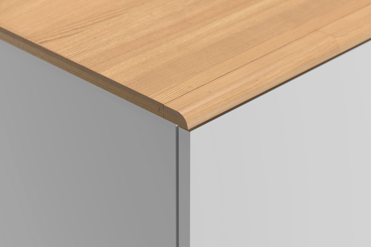 Armadio scandinavo bianco e legno chiaro MAHE