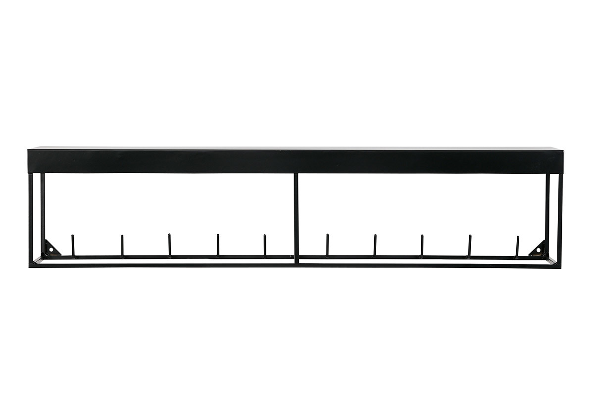 Attaccapanni da parete in metallo Nero 90 cm PEG