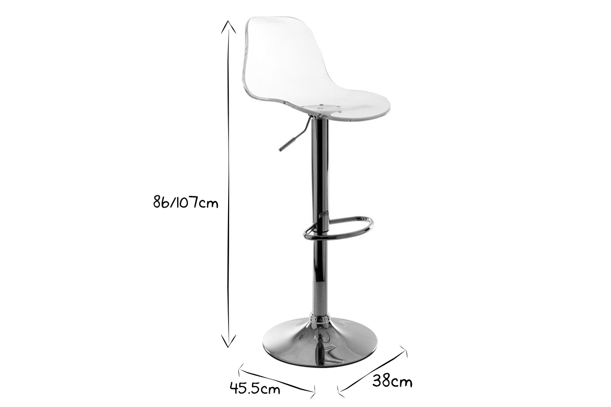 Barhocker transparent GALILEO